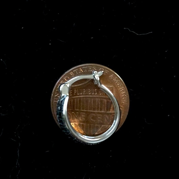 Sterling silver cz hoop earrings - Picture 6 of 7